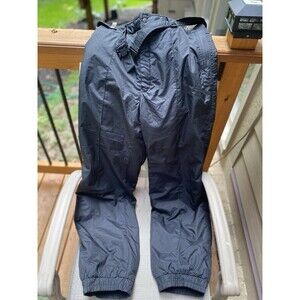 Men's Sportina Black Nylon Insulated Snow Pants Belted Size XL Retro